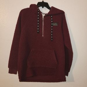 XS Victoria's Secret PINK Maroon Fleece Pullover Sweater